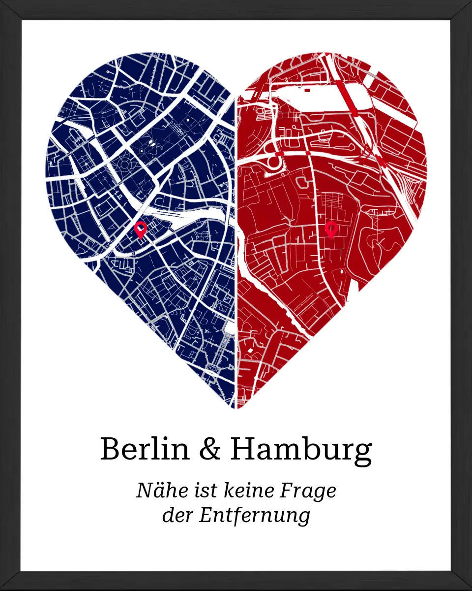 Geteiltes Herz Stadtkarte