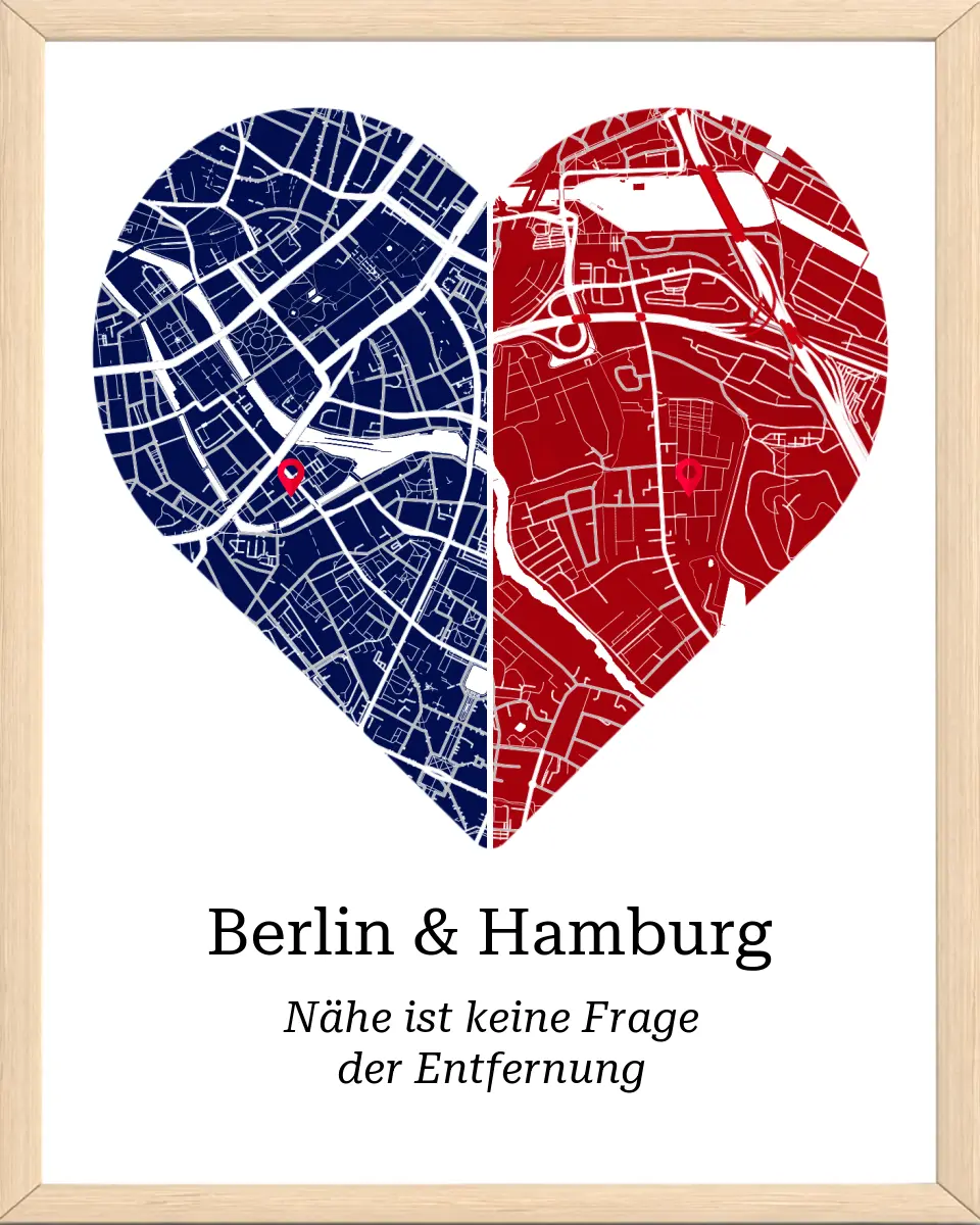Geteiltes Herz Stadtkarte