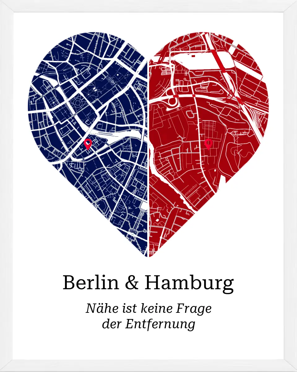 Geteiltes Herz Stadtkarte