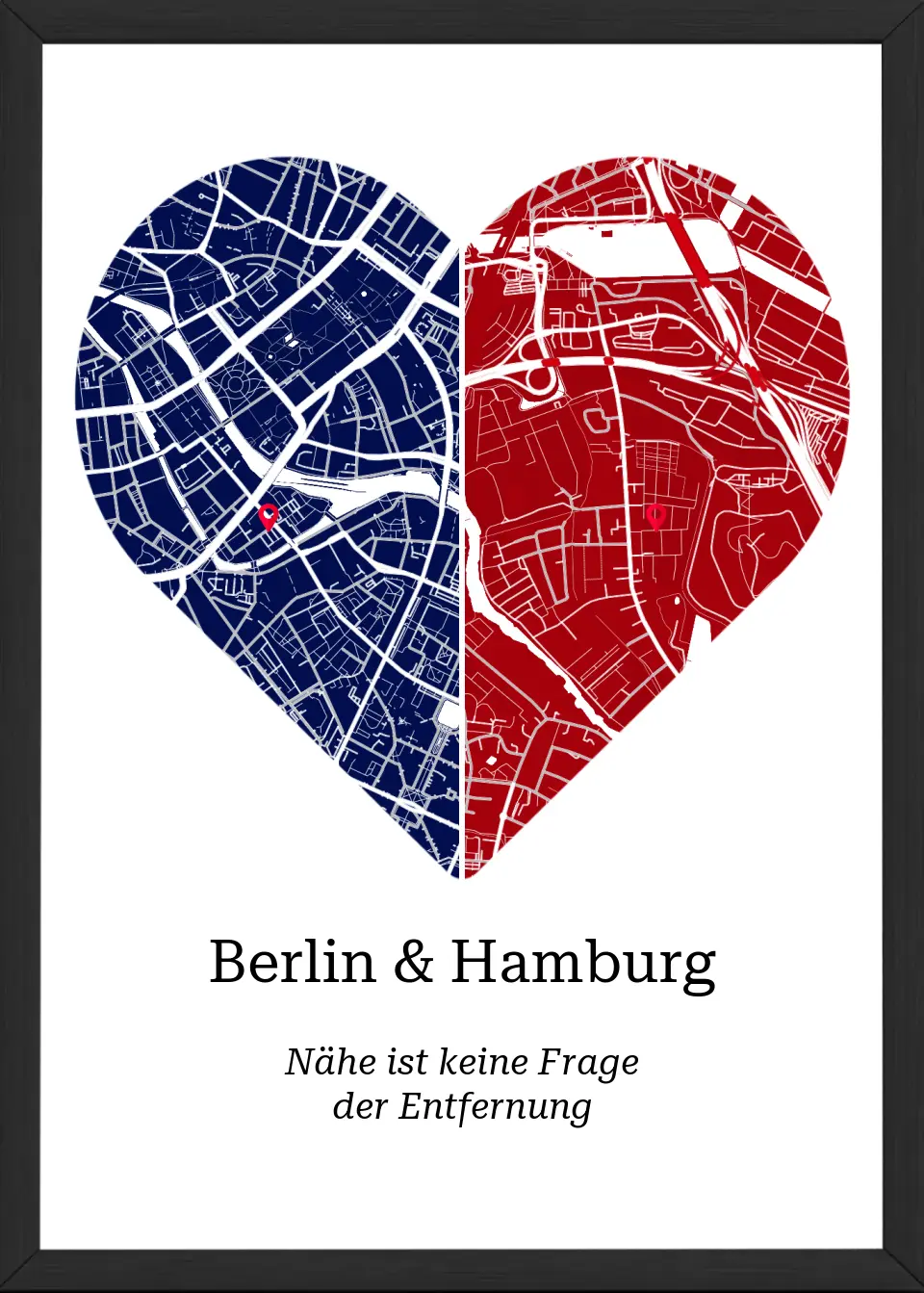 Geteiltes Herz Stadtkarte