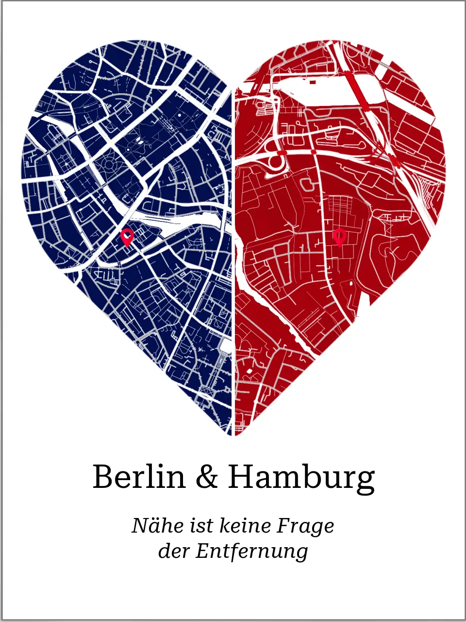 Geteiltes Herz Stadtkarte