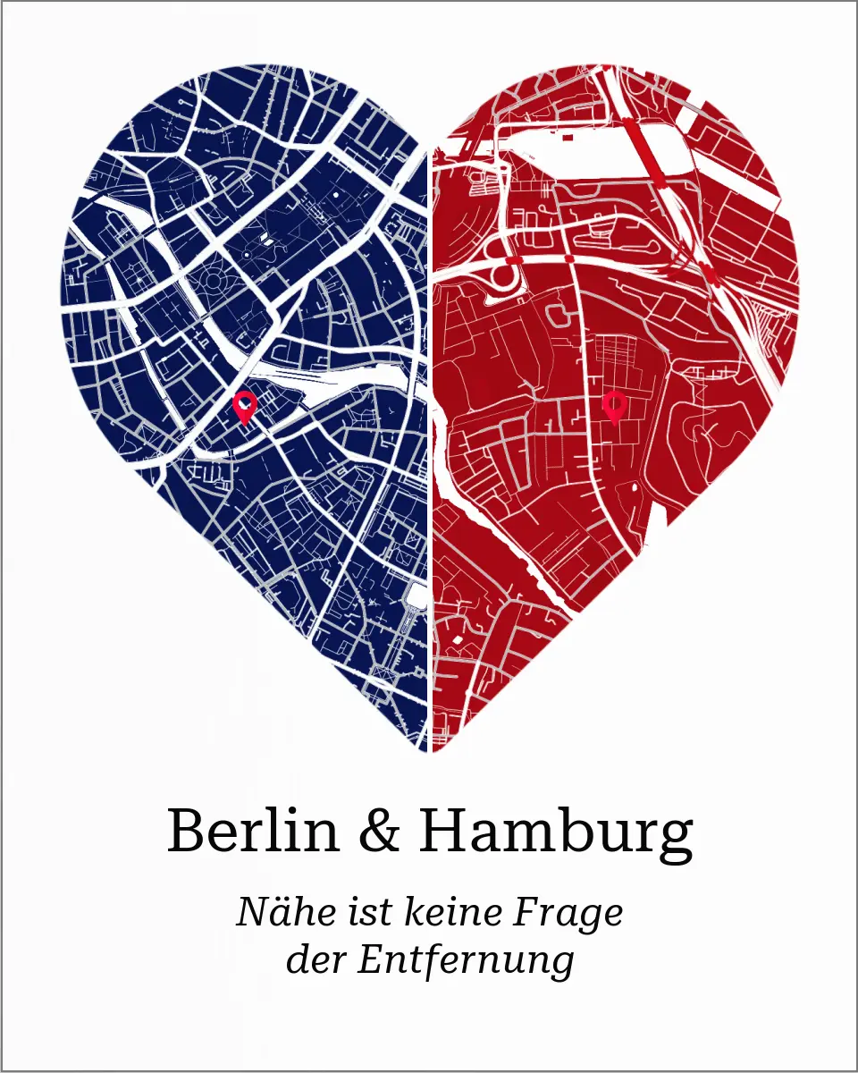 Geteiltes Herz Stadtkarte