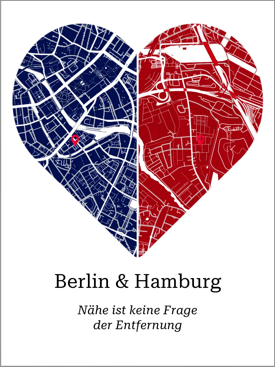Geteiltes Herz Stadtkarte
