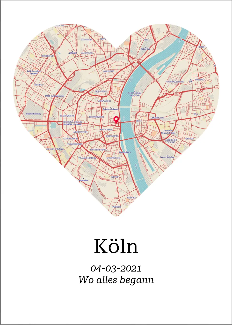 Geformte Stadtkarte