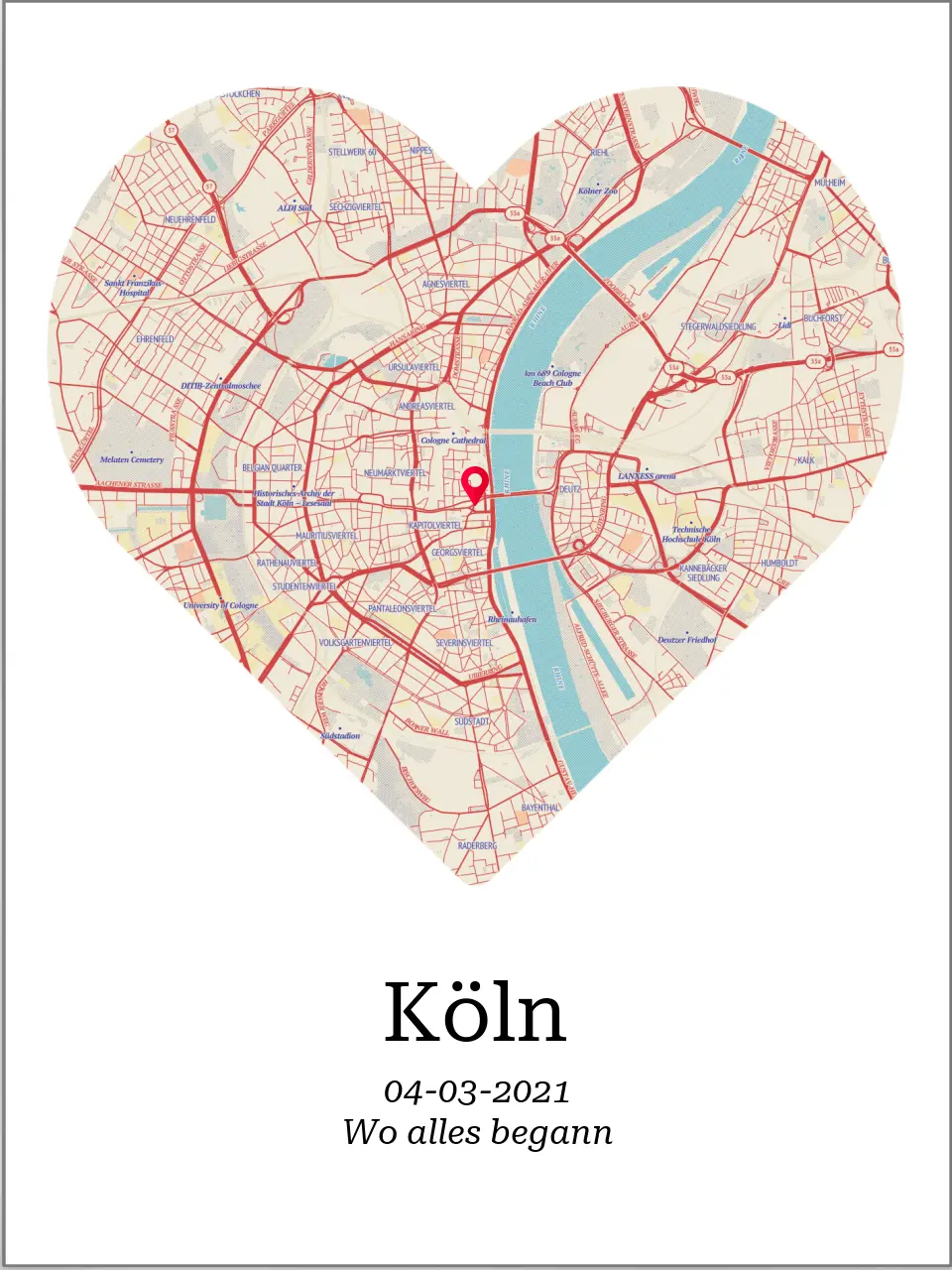 Geformte Stadtkarte