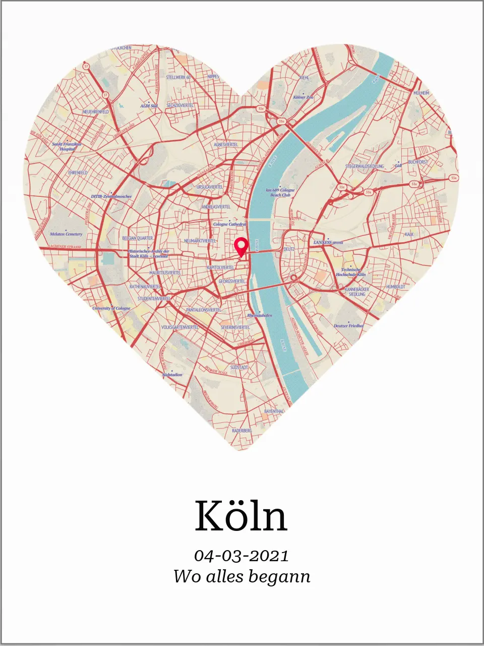 Geformte Stadtkarte